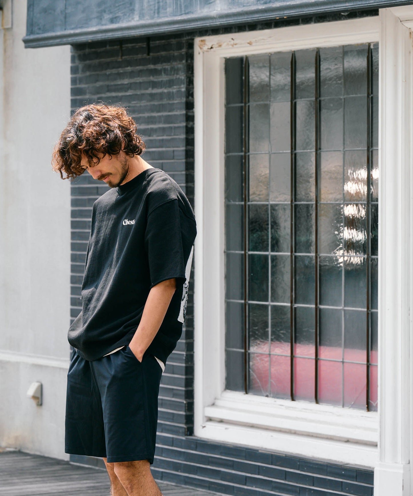 【予約販売7月中旬～下旬入荷】-Travis-(ﾄﾗｳﾞｨｽ)  バンダナパッチワーク ハーフスリーブスウェット