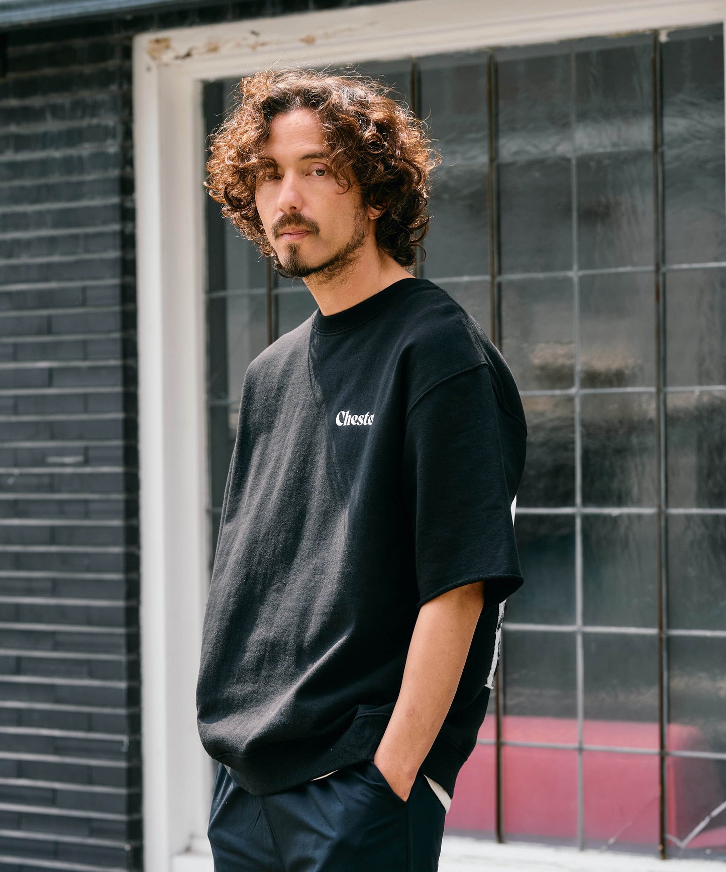 【予約販売7月中旬～下旬入荷】-Travis-(ﾄﾗｳﾞｨｽ)  バンダナパッチワーク ハーフスリーブスウェット
