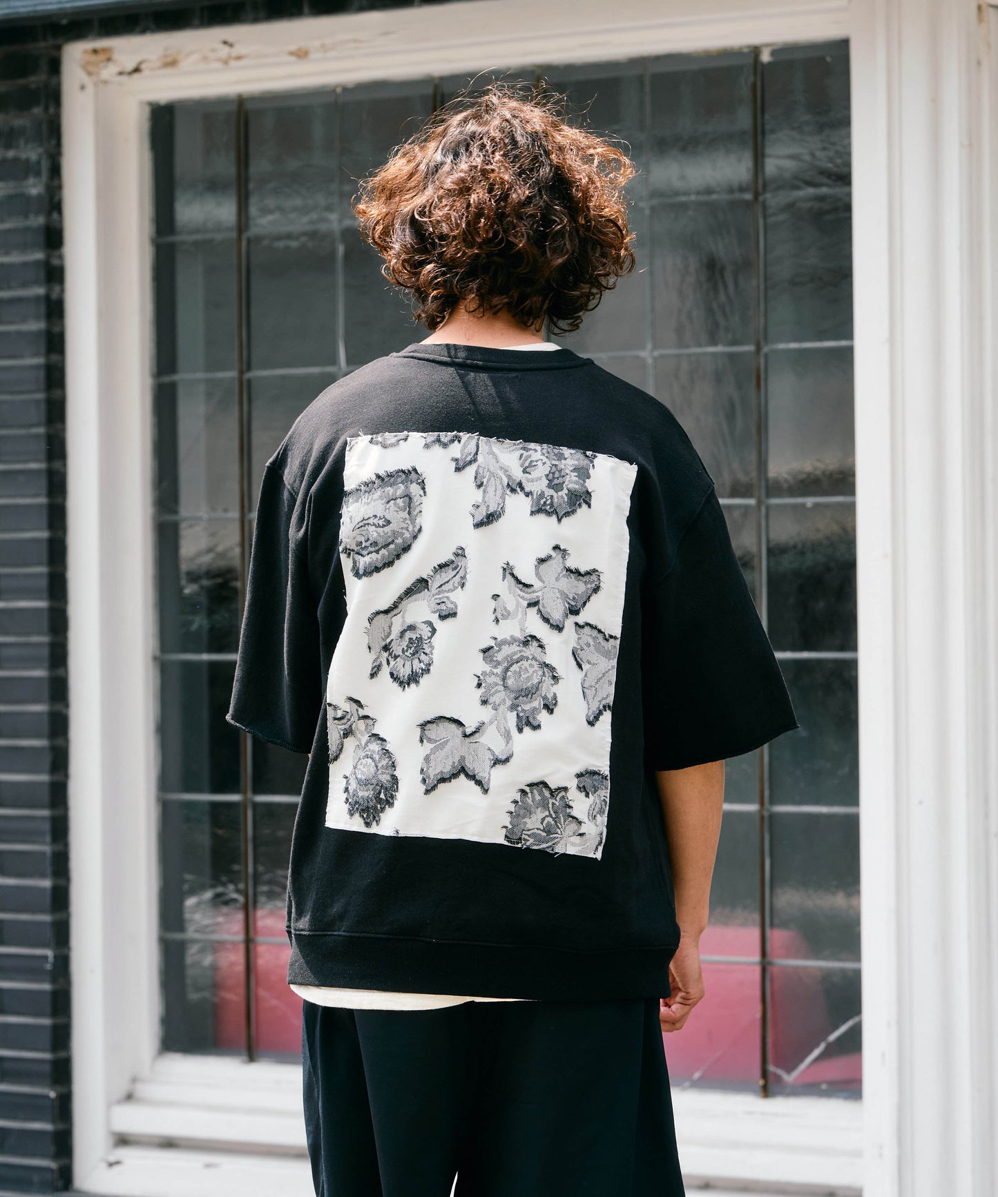 【予約販売7月中旬～下旬入荷】-Travis-(ﾄﾗｳﾞｨｽ)  バンダナパッチワーク ハーフスリーブスウェット
