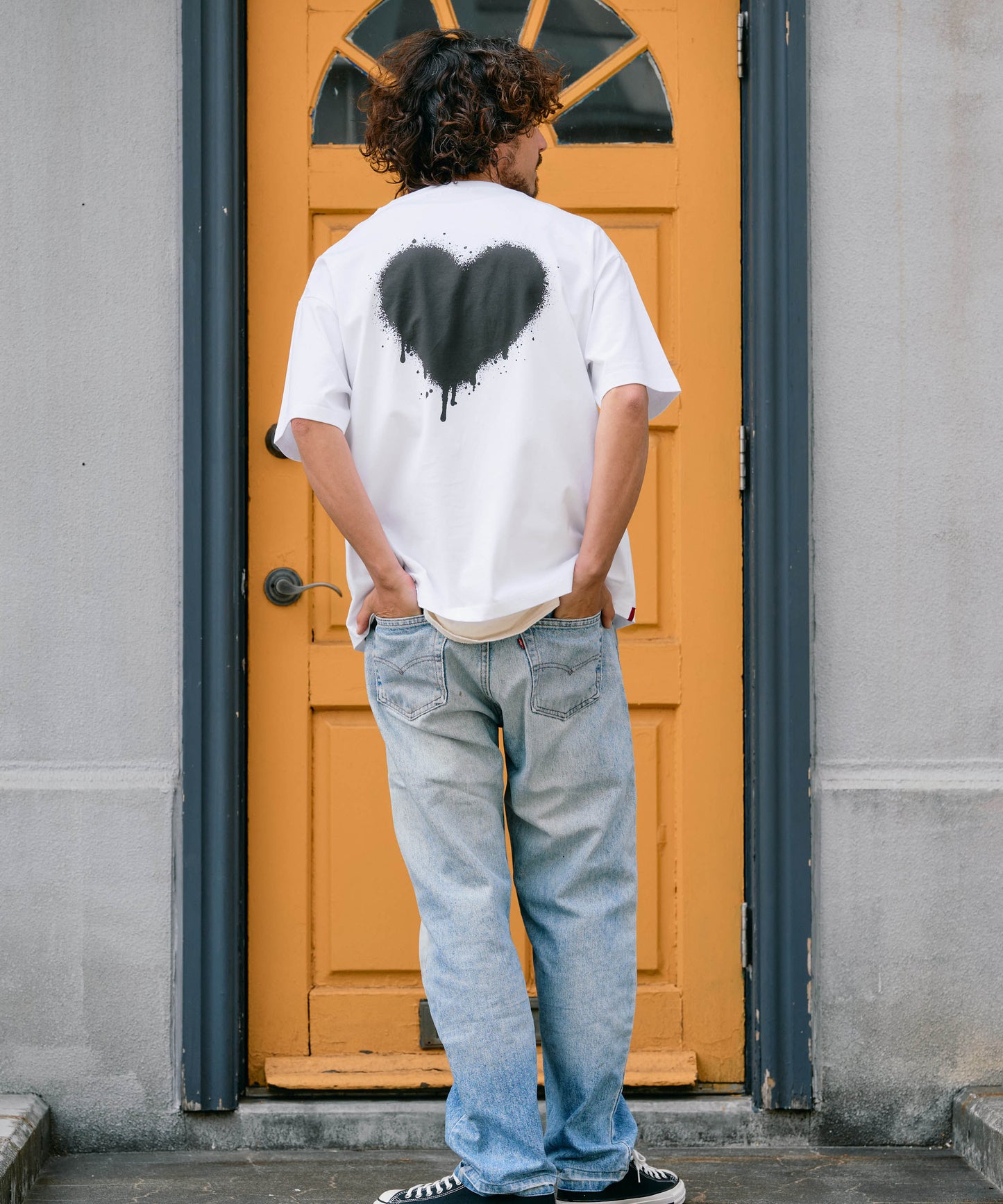 【予約販売7月初旬〜中旬入荷】 -Elio-（ｴﾘｵ）グランジハート バックプリント Tシャツ