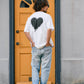 【予約販売7月初旬〜中旬入荷】 -Elio-（ｴﾘｵ）グランジハート バックプリント Tシャツ
