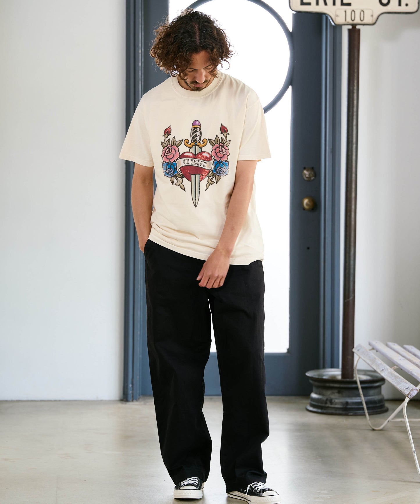 【予約販売7月初旬～中旬入荷】-Jerry-(ｼﾞｪﾘｰ)  オールドスクール タトゥーグラフィック ピグメントTシャツ