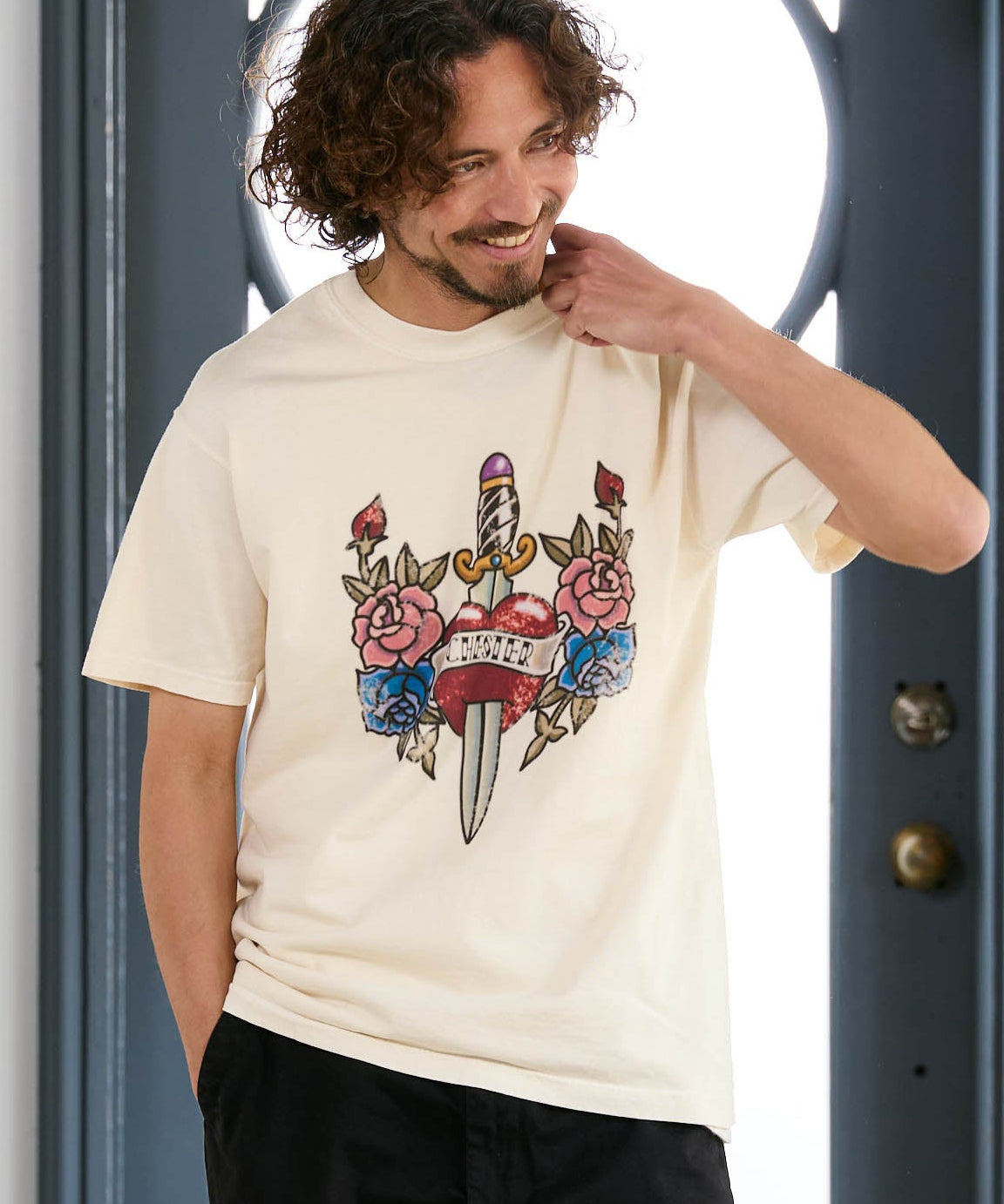 【予約販売7月初旬～中旬入荷】-Jerry-(ｼﾞｪﾘｰ)  オールドスクール タトゥーグラフィック ピグメントTシャツ