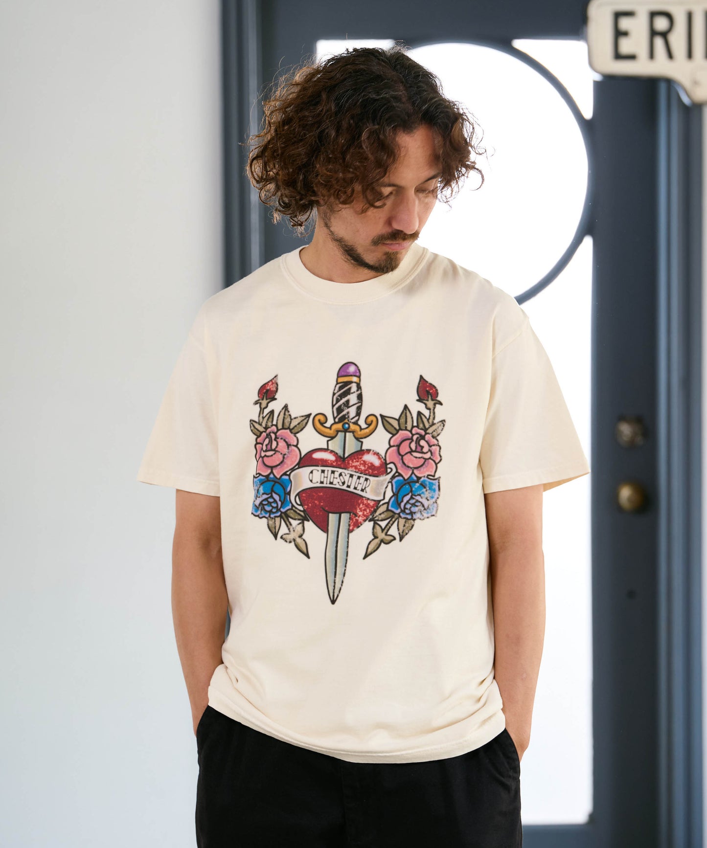 【予約販売7月初旬～中旬入荷】-Jerry-(ｼﾞｪﾘｰ)  オールドスクール タトゥーグラフィック ピグメントTシャツ