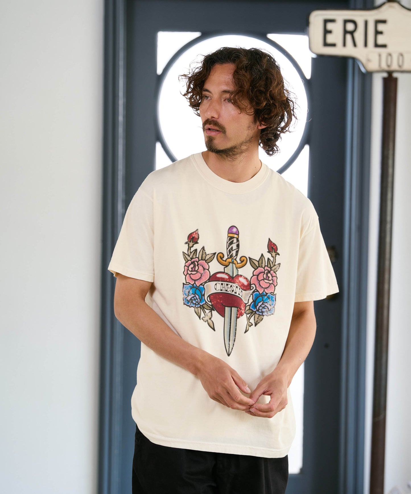 【予約販売7月初旬～中旬入荷】-Jerry-(ｼﾞｪﾘｰ)  オールドスクール タトゥーグラフィック ピグメントTシャツ