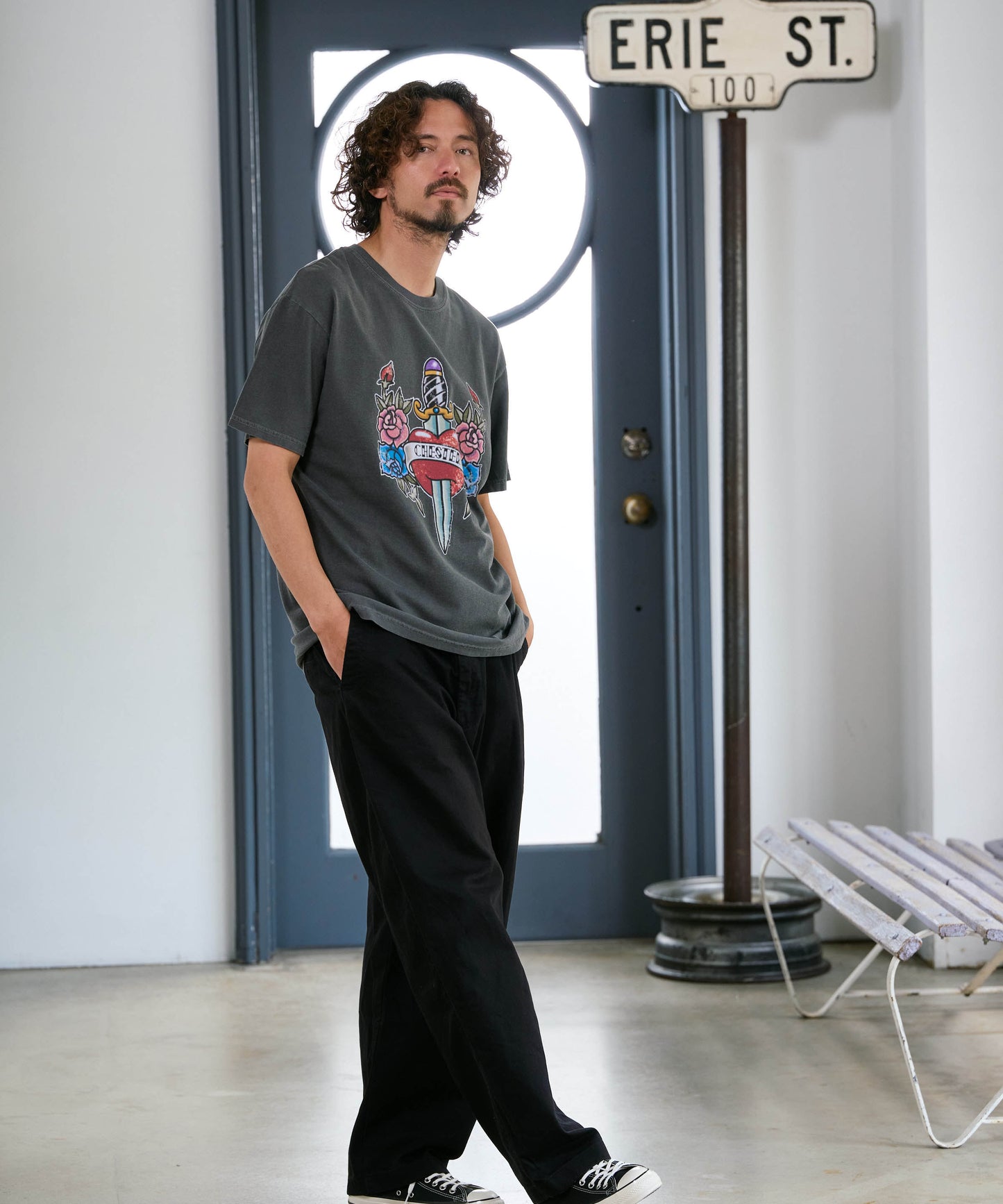 【予約販売7月初旬～中旬入荷】-Jerry-(ｼﾞｪﾘｰ)  オールドスクール タトゥーグラフィック ピグメントTシャツ