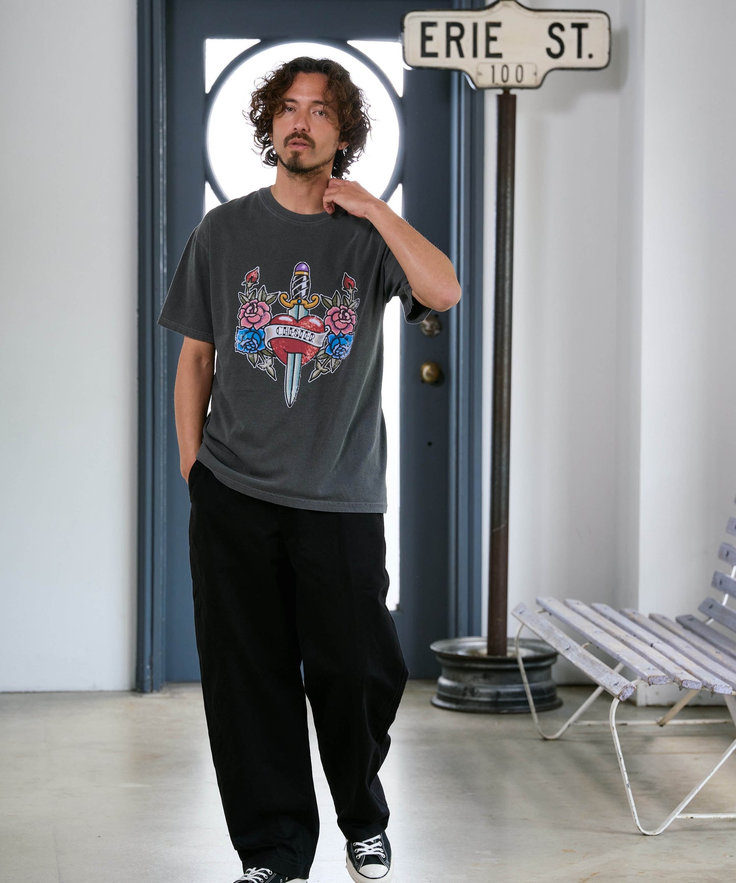 【予約販売7月初旬～中旬入荷】-Jerry-(ｼﾞｪﾘｰ)  オールドスクール タトゥーグラフィック ピグメントTシャツ
