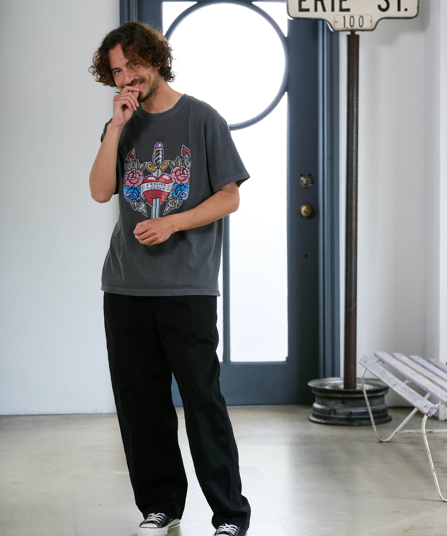 【予約販売7月初旬～中旬入荷】-Jerry-(ｼﾞｪﾘｰ)  オールドスクール タトゥーグラフィック ピグメントTシャツ