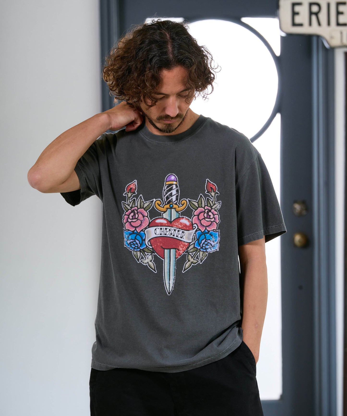 【予約販売7月初旬～中旬入荷】-Jerry-(ｼﾞｪﾘｰ)  オールドスクール タトゥーグラフィック ピグメントTシャツ