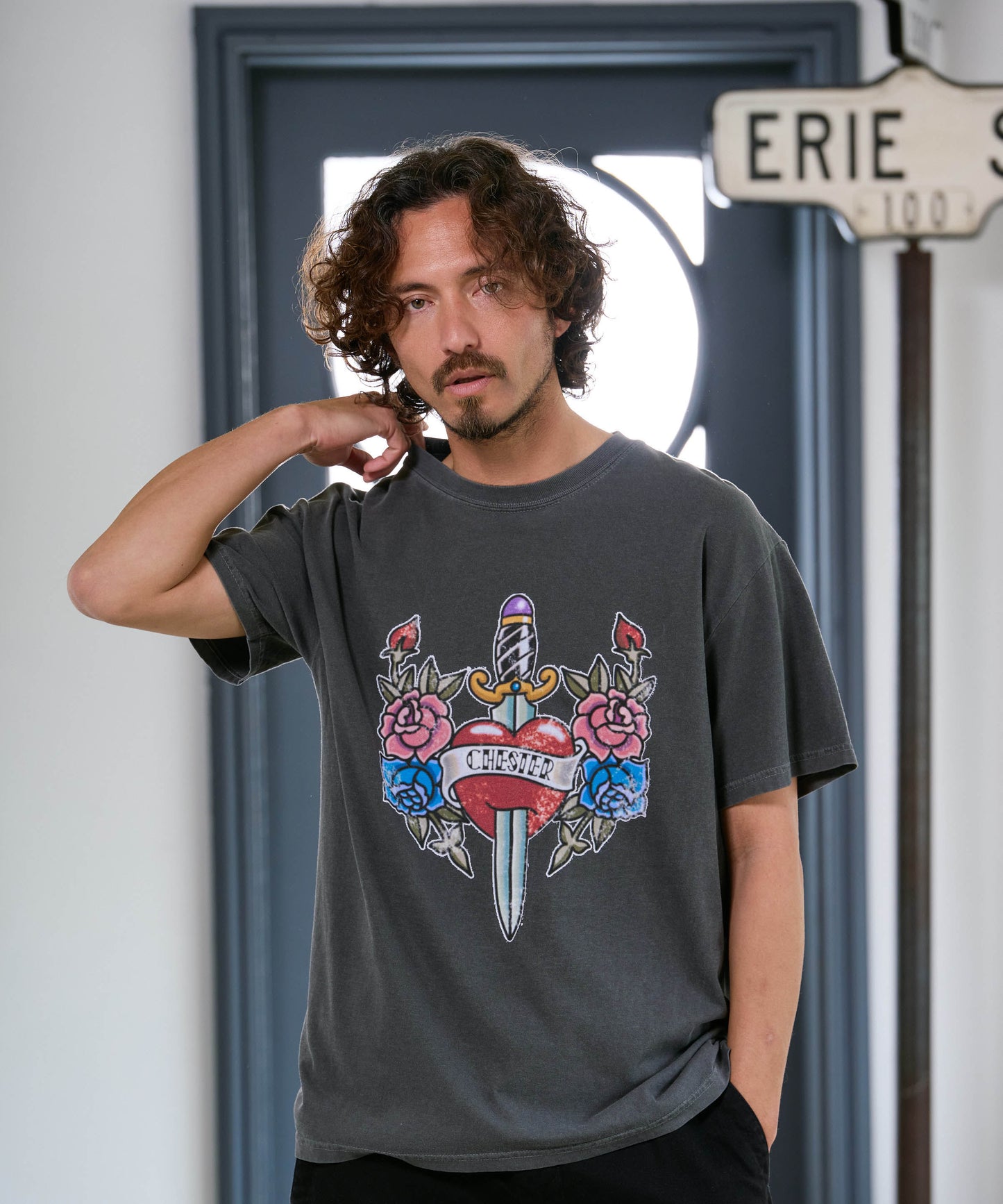 【予約販売7月初旬～中旬入荷】-Jerry-(ｼﾞｪﾘｰ)  オールドスクール タトゥーグラフィック ピグメントTシャツ