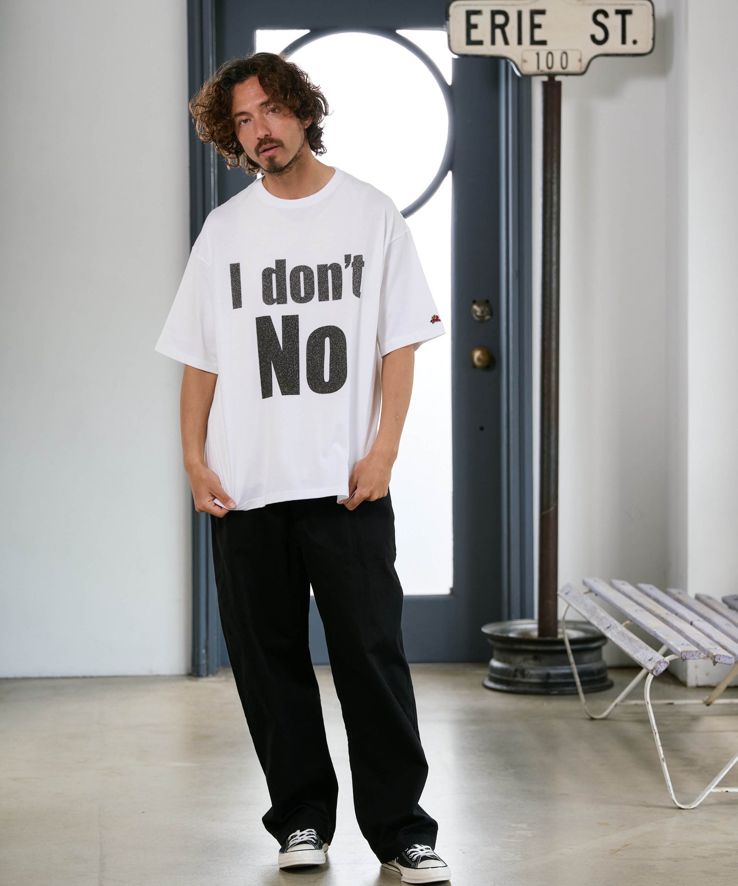 【予約販売7初旬～中旬入荷】-Beck-(ﾍﾞｯｸ)  "I don't No" メッセージプリント ビッグTシャツ
