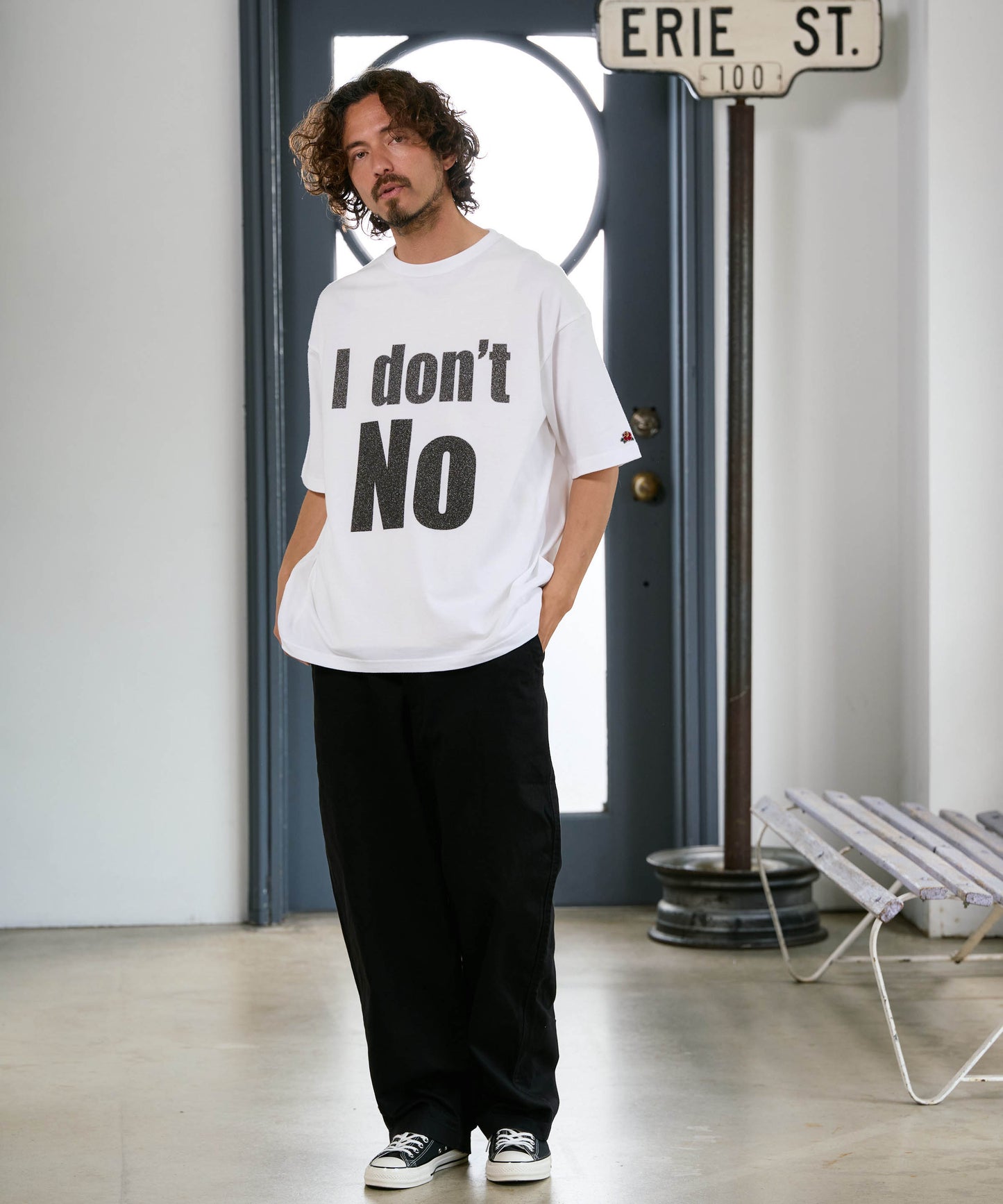 【予約販売7初旬～中旬入荷】-Beck-(ﾍﾞｯｸ)  "I don't No" メッセージプリント ビッグTシャツ