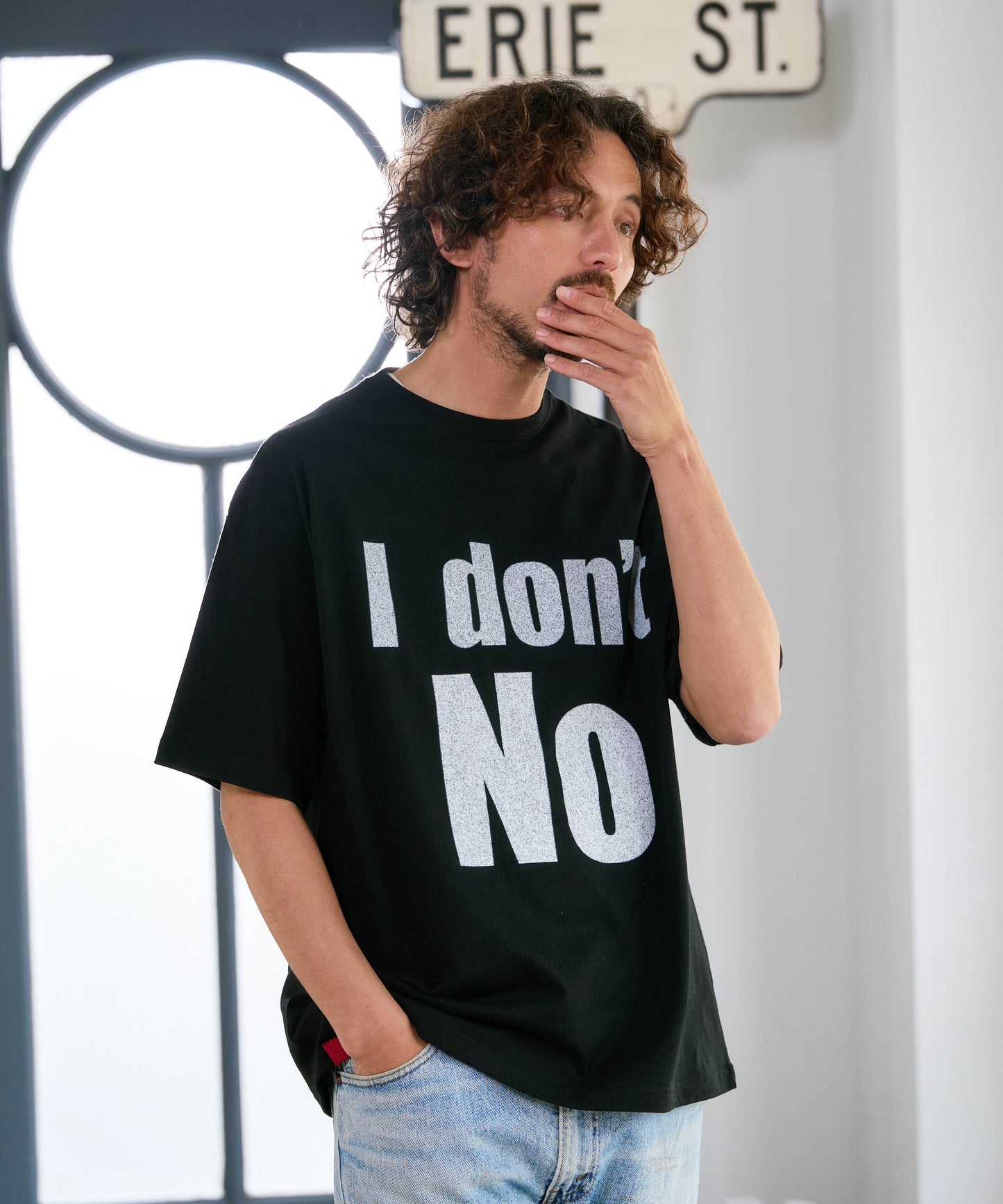 【予約販売7初旬～中旬入荷】-Beck-(ﾍﾞｯｸ)  "I don't No" メッセージプリント ビッグTシャツ