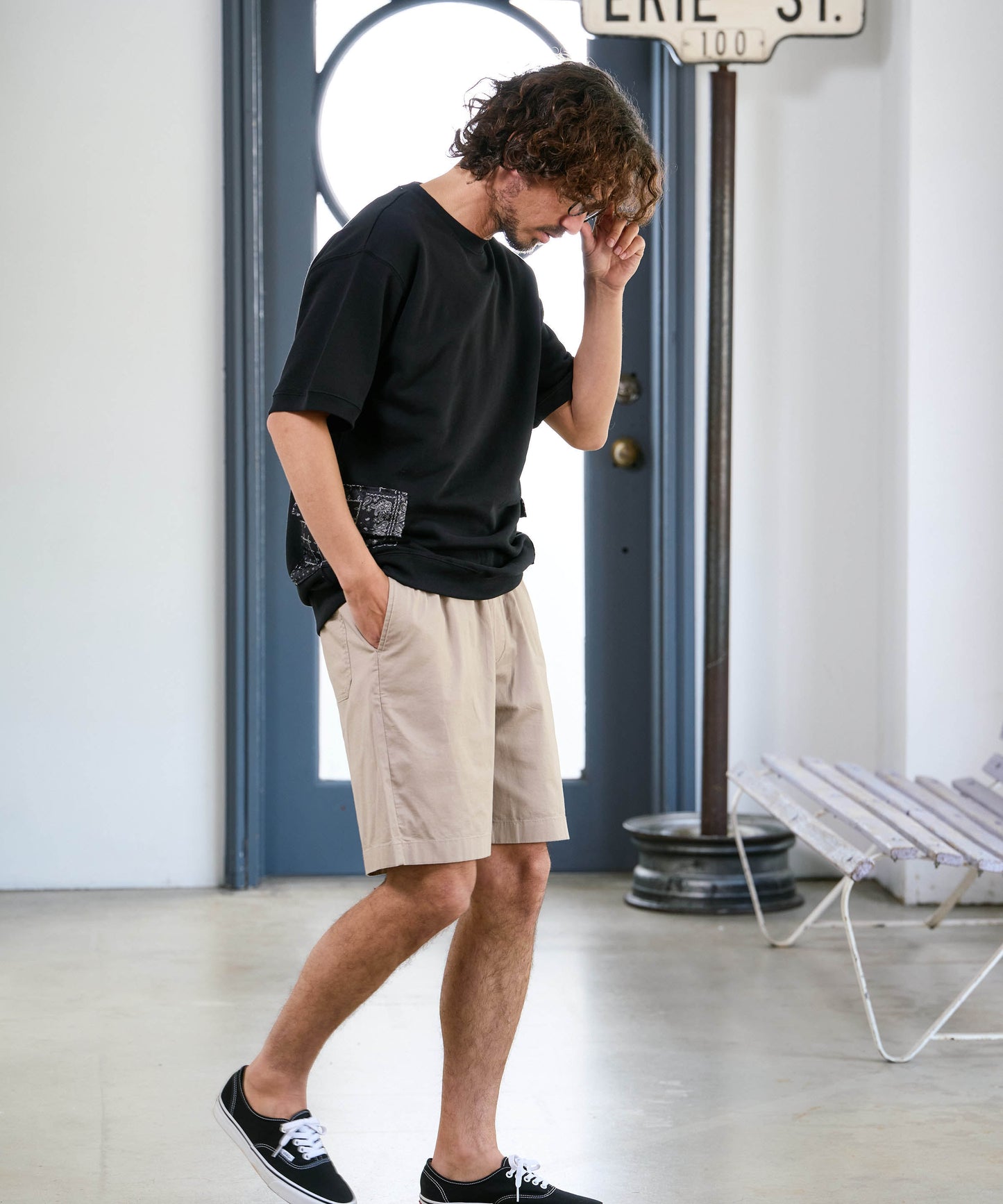 【予約販売7月初旬～中旬入荷】-Seth-(ｾｽ)  バンダナコンビネーション ハーフスリーブスウェット