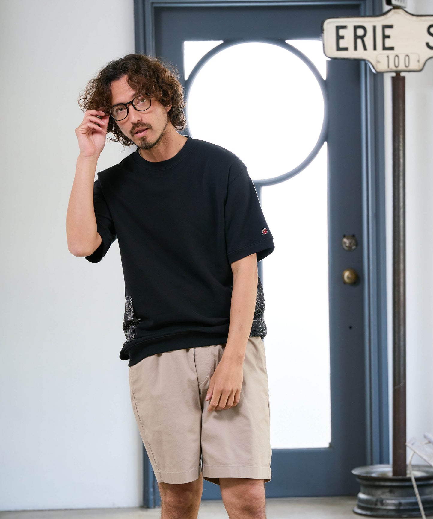 【予約販売7月初旬～中旬入荷】-Seth-(ｾｽ)  バンダナコンビネーション ハーフスリーブスウェット