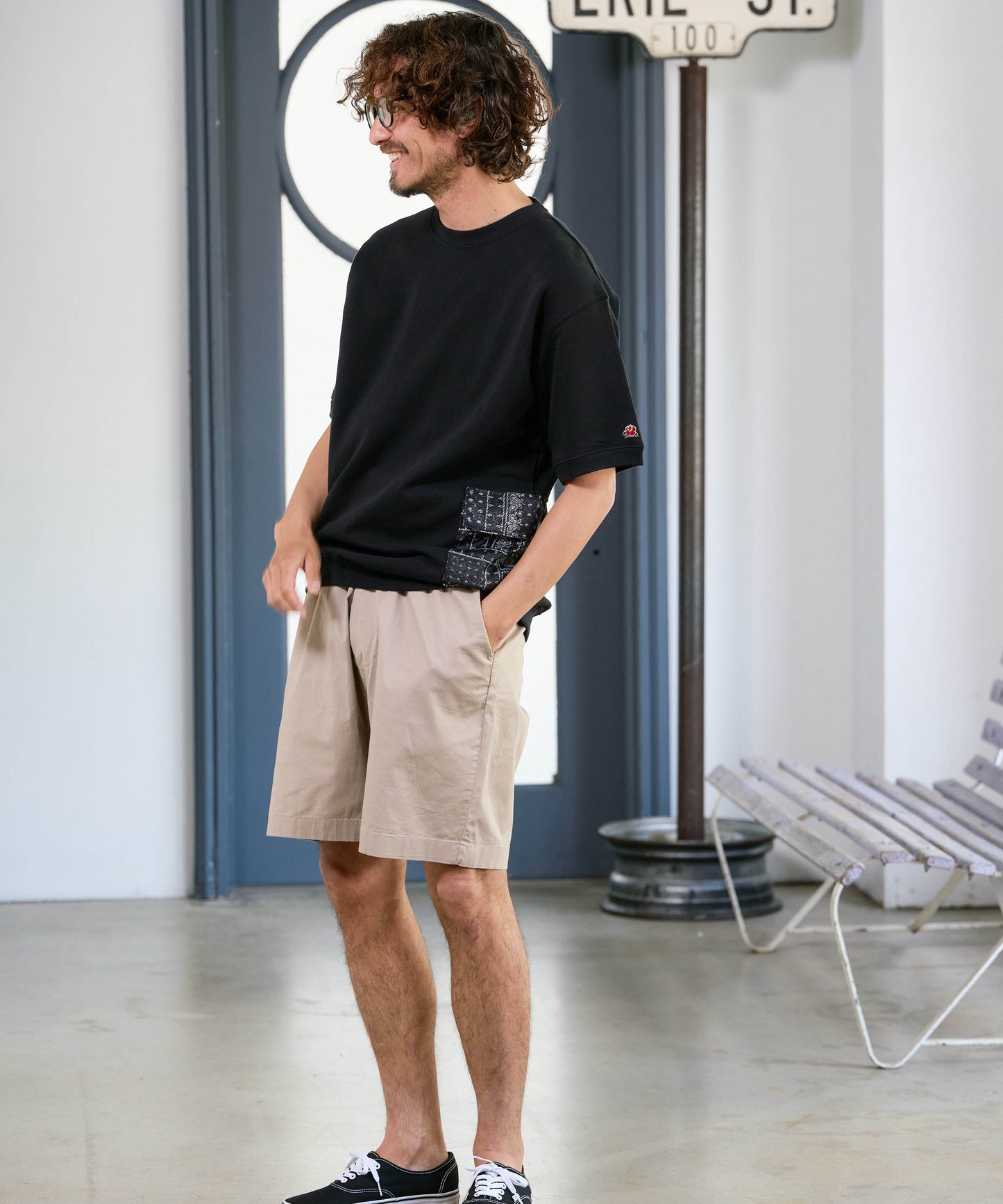 【予約販売7月初旬～中旬入荷】-Seth-(ｾｽ)  バンダナコンビネーション ハーフスリーブスウェット