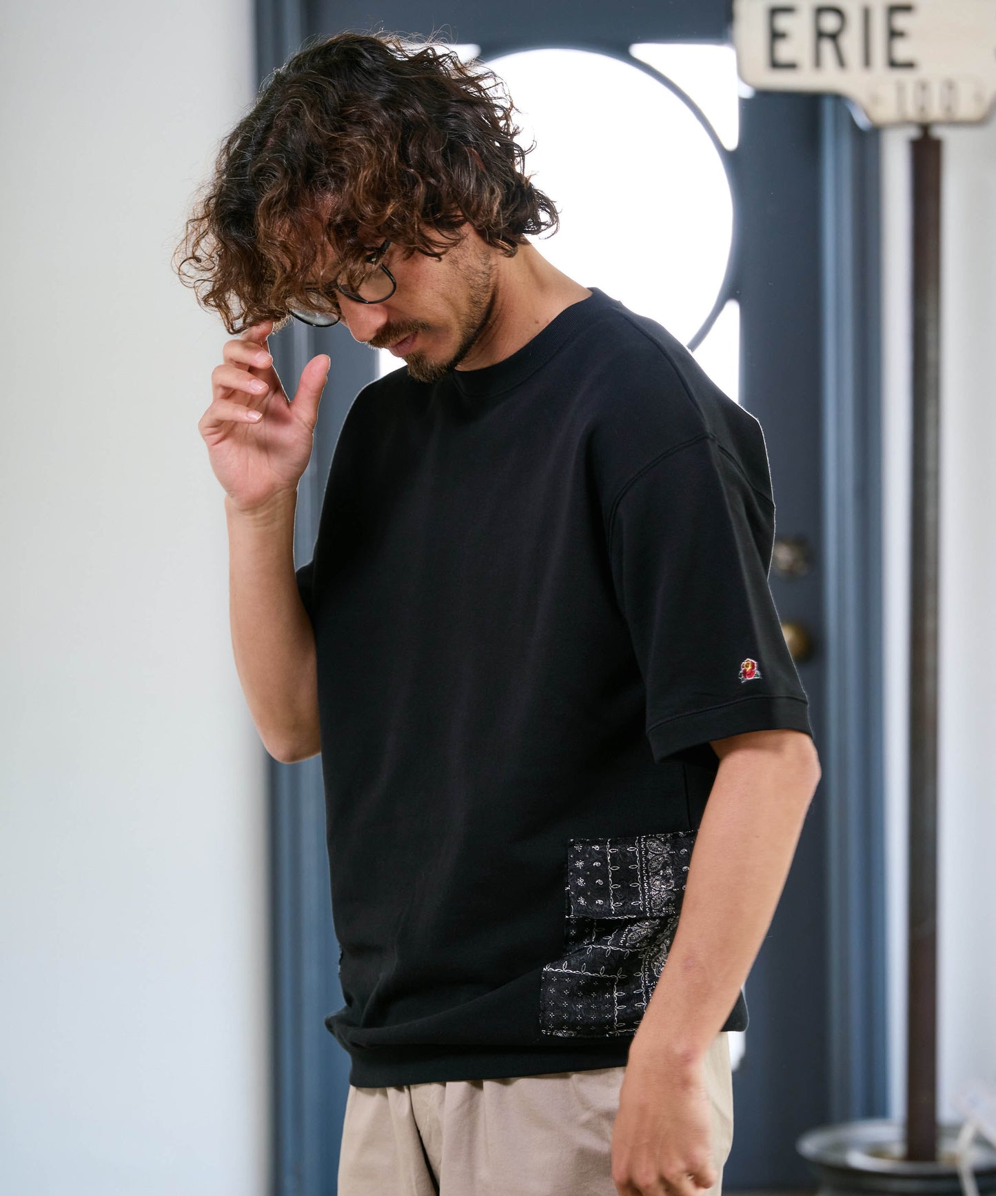 【予約販売7月初旬～中旬入荷】-Seth-(ｾｽ)  バンダナコンビネーション ハーフスリーブスウェット