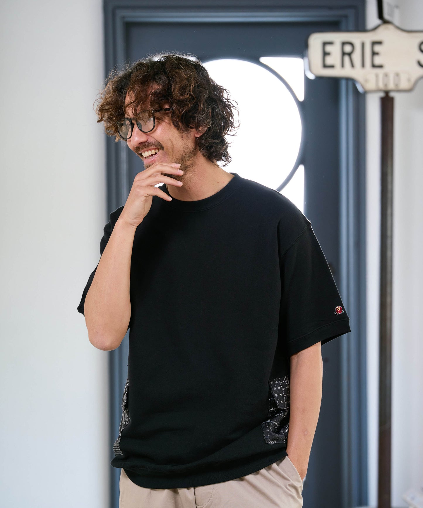 【予約販売7月初旬～中旬入荷】-Seth-(ｾｽ)  バンダナコンビネーション ハーフスリーブスウェット