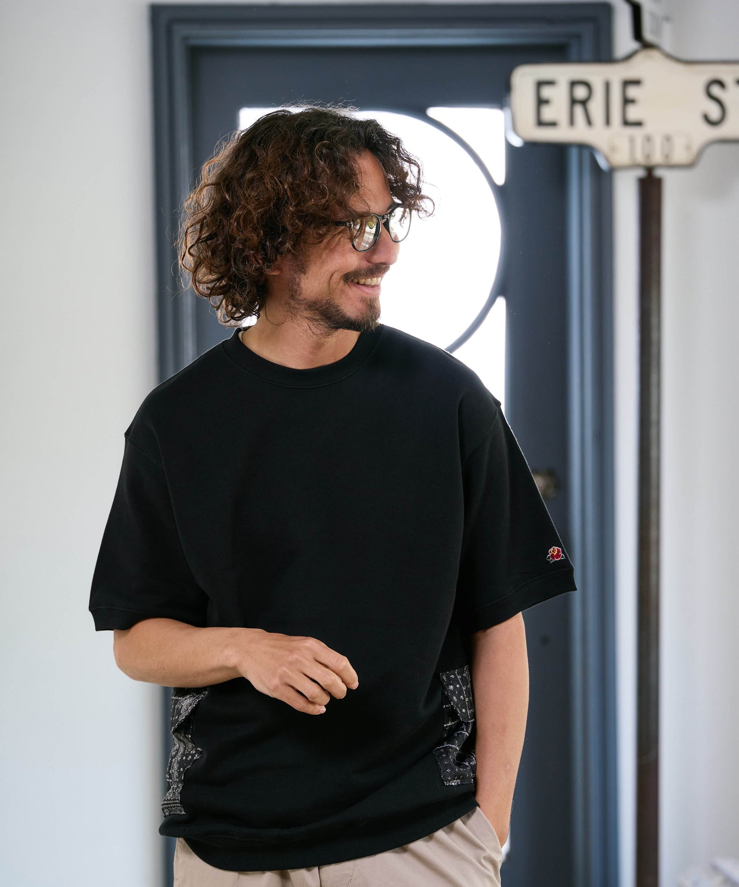 【予約販売7月初旬～中旬入荷】-Seth-(ｾｽ)  バンダナコンビネーション ハーフスリーブスウェット