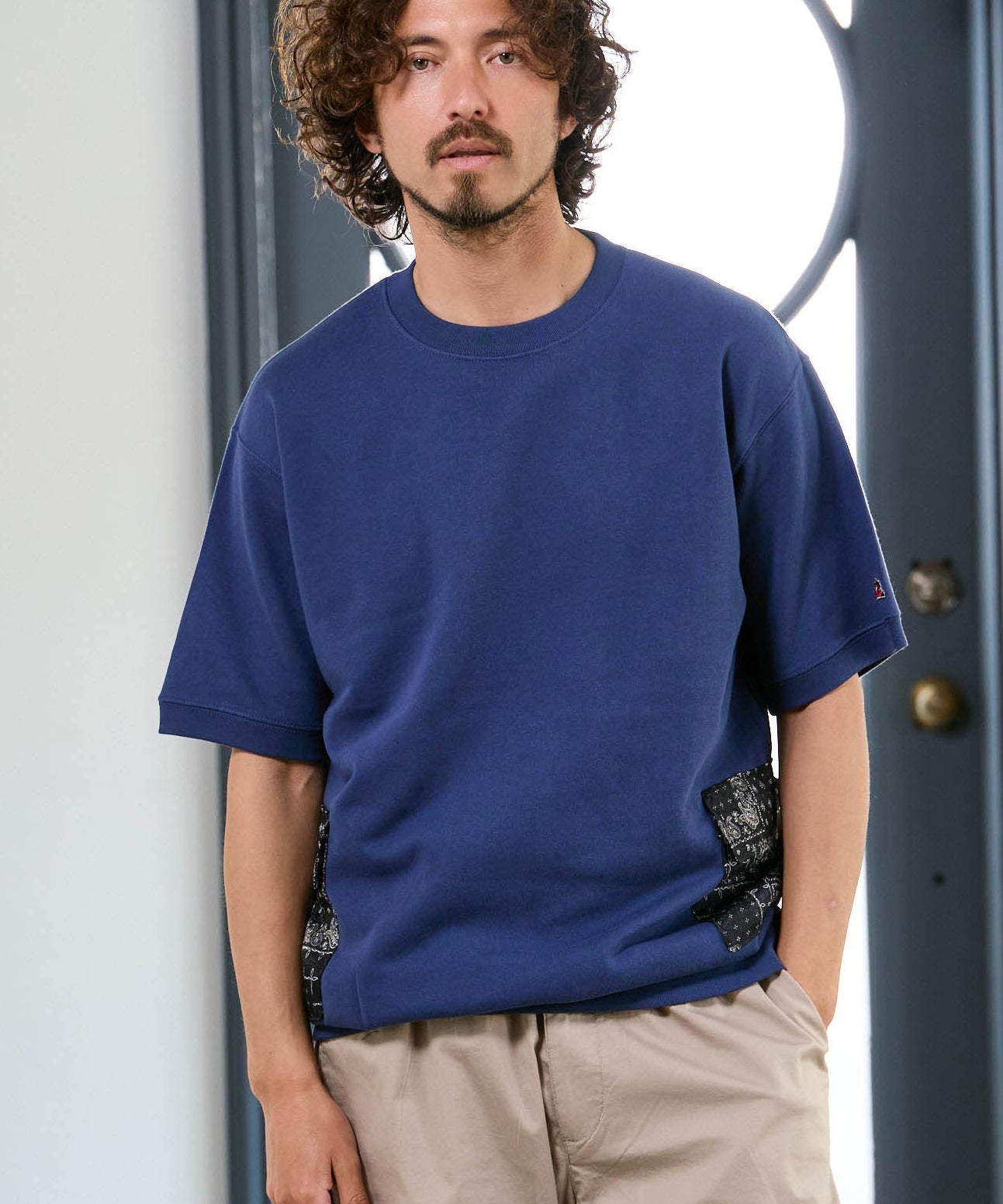 【予約販売7月初旬～中旬入荷】-Seth-(ｾｽ)  バンダナコンビネーション ハーフスリーブスウェット