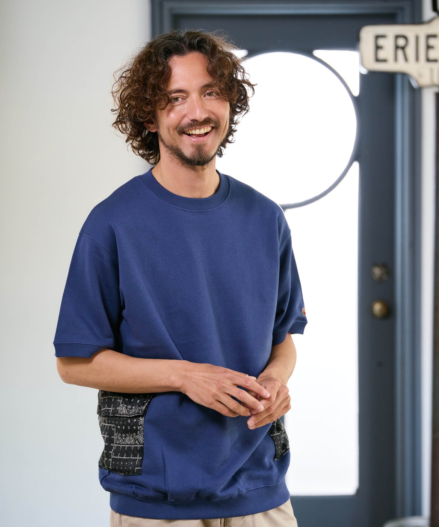 【予約販売7月初旬～中旬入荷】-Seth-(ｾｽ)  バンダナコンビネーション ハーフスリーブスウェット