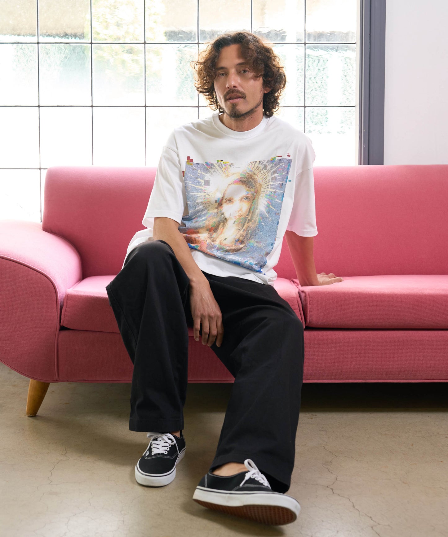 【予約販売7月中旬～下旬入荷】-Magdalena-(ﾏｸﾞﾀﾞﾚﾅ) "No saviors" グリッチマリア＆ローズワッペン ビッグTシャツ