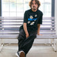 【予約販売7月初旬〜中旬入荷】-Indie-（ｲﾝﾃﾞｨｰ）デイジーフラワー＆ペイントスマッジ プリントTシャツ