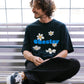 【予約販売7月初旬〜中旬入荷】-Indie-（ｲﾝﾃﾞｨｰ）デイジーフラワー＆ペイントスマッジ プリントTシャツ