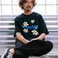 【予約販売7月初旬〜中旬入荷】-Indie-（ｲﾝﾃﾞｨｰ）デイジーフラワー＆ペイントスマッジ プリントTシャツ