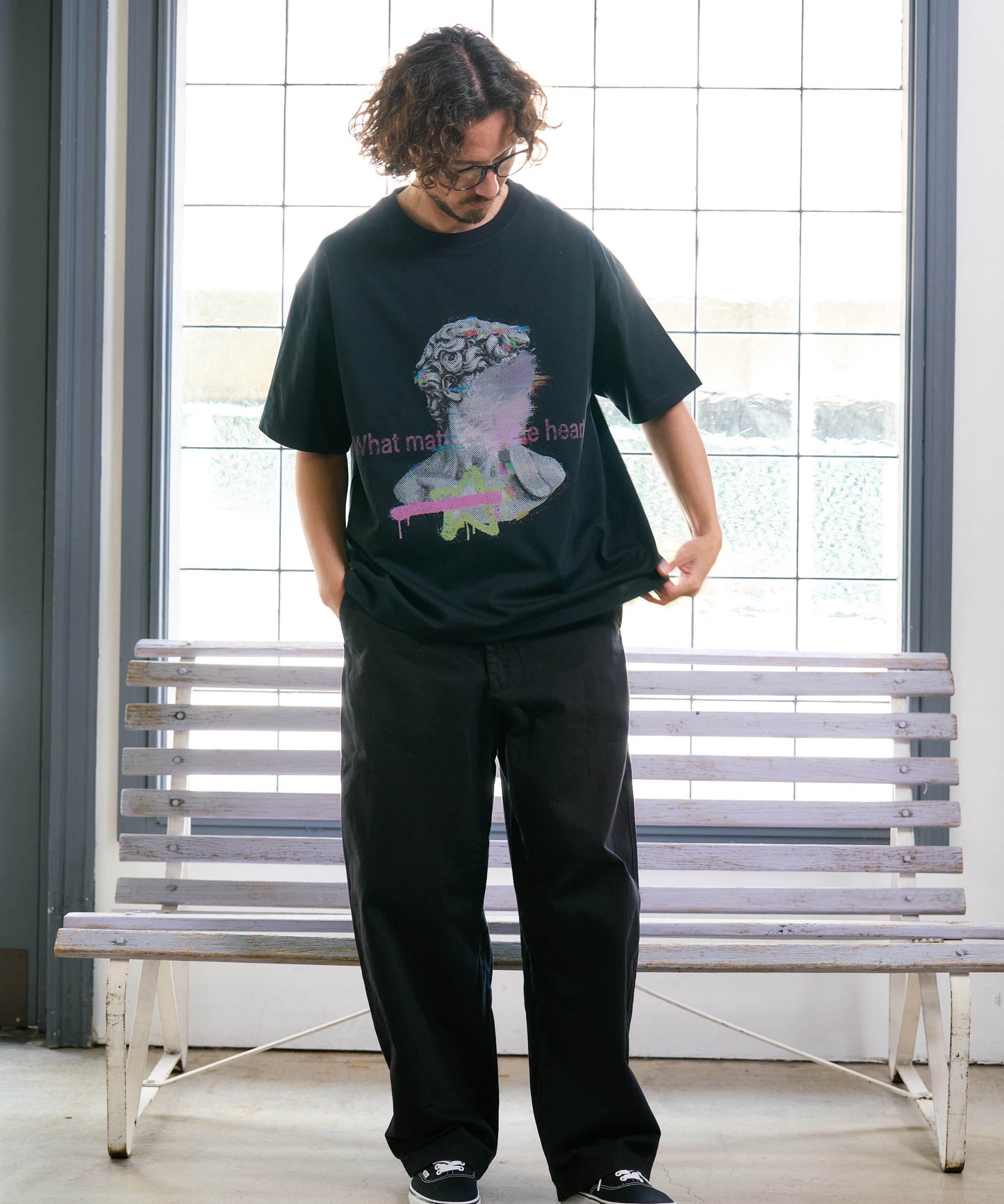 【予約販売7月初旬～中旬入荷】-Adonis-(ｱﾄﾞﾆｽ） アートグラフィック プリントTシャツ