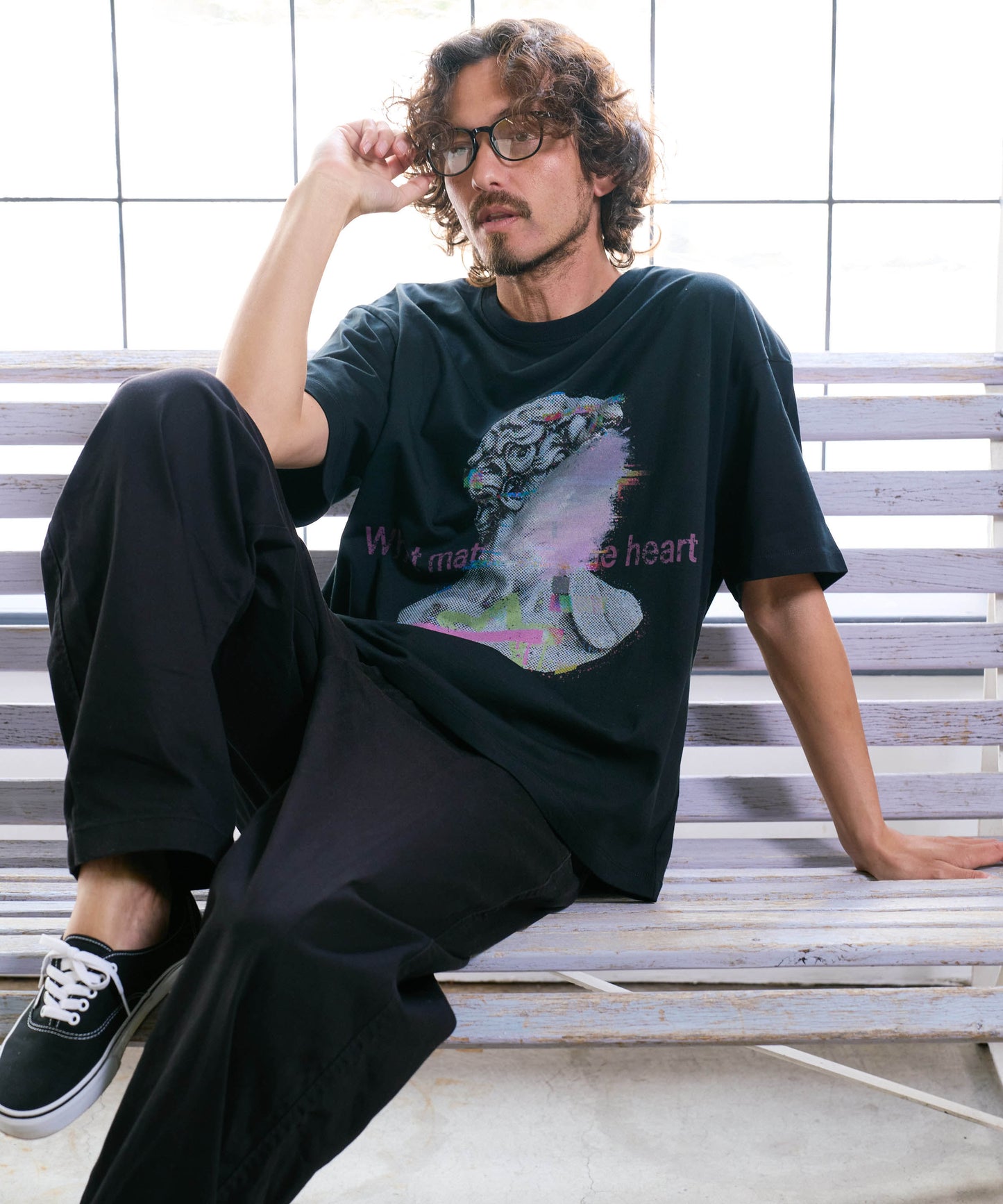 【予約販売7月初旬～中旬入荷】-Adonis-(ｱﾄﾞﾆｽ） アートグラフィック プリントTシャツ