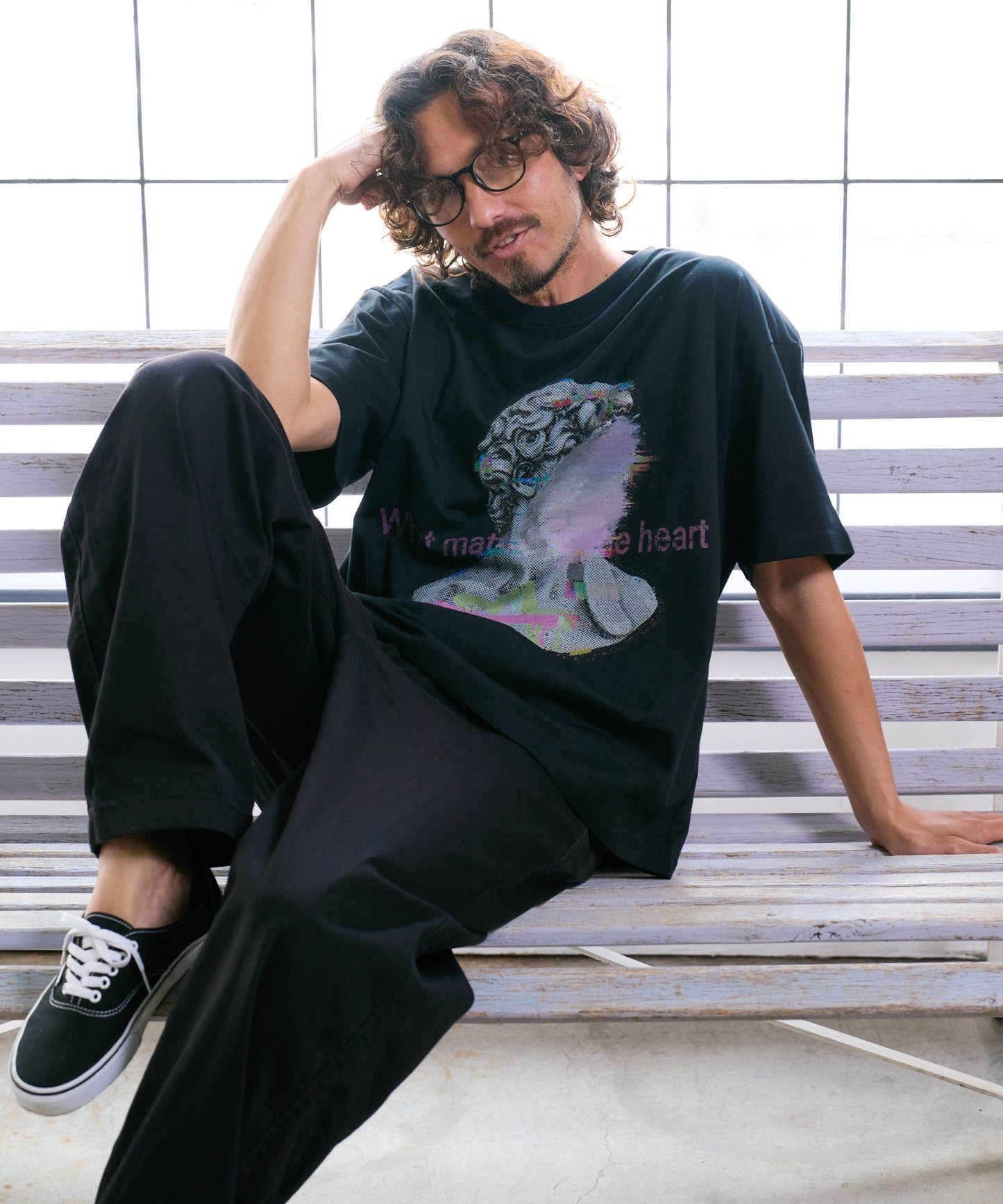 【予約販売7月初旬～中旬入荷】-Adonis-(ｱﾄﾞﾆｽ） アートグラフィック プリントTシャツ