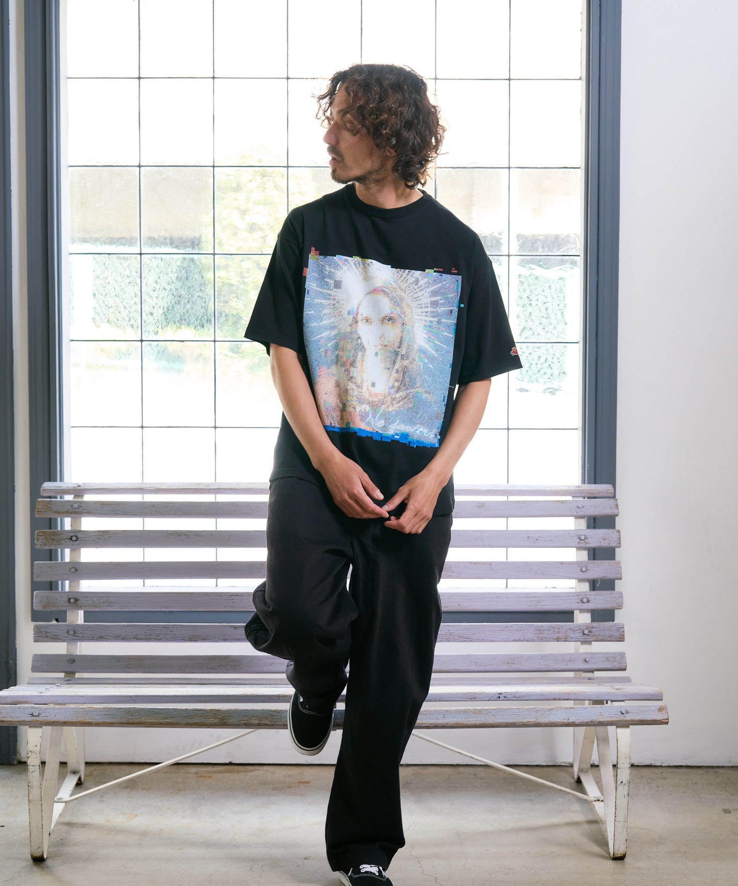 【予約販売7月中旬～下旬入荷】-Magdalena-(ﾏｸﾞﾀﾞﾚﾅ) "No saviors" グリッチマリア＆ローズワッペン ビッグTシャツ
