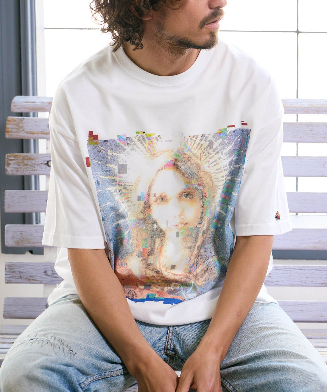 【予約販売7月中旬～下旬入荷】-Magdalena-(ﾏｸﾞﾀﾞﾚﾅ) "No saviors" グリッチマリア＆ローズワッペン ビッグTシャツ