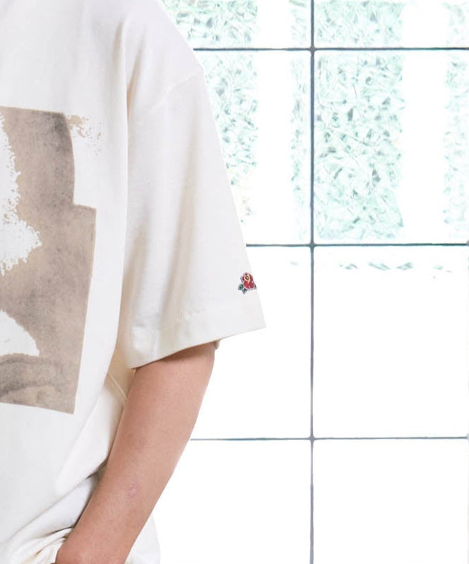 【予約販売7月中旬～下旬入荷】-Jesus-(ｼﾞｰｻﾞｽ) "Hey, What's up?" グラフィック＆ローズワッペン ヴィンテージTシャツ -Jesus-