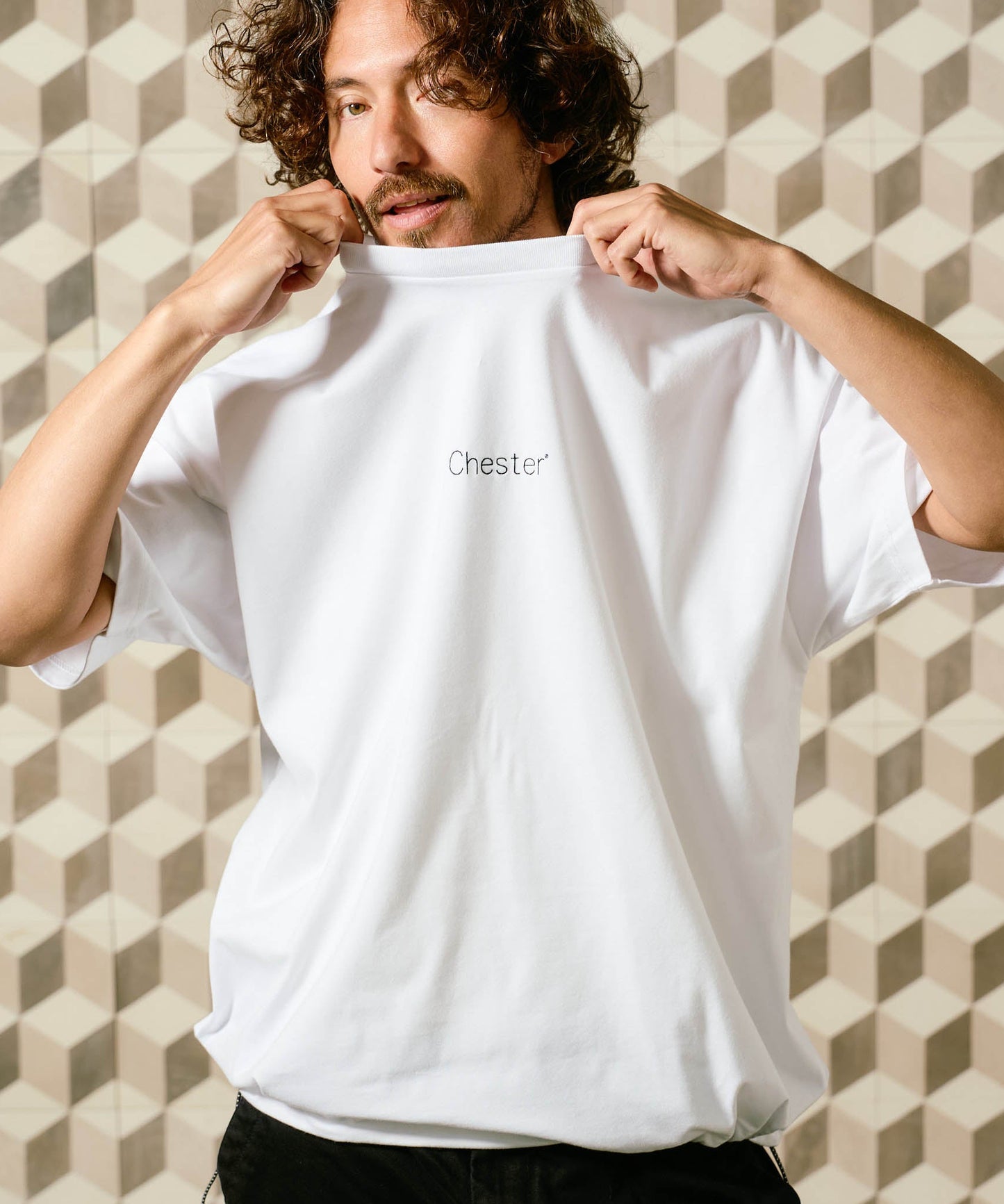 【予約販売7月初旬～中旬入荷】-Maya-(ﾏﾔ) インサイド曼荼羅プリント 裾ドローコード Tシャツ
