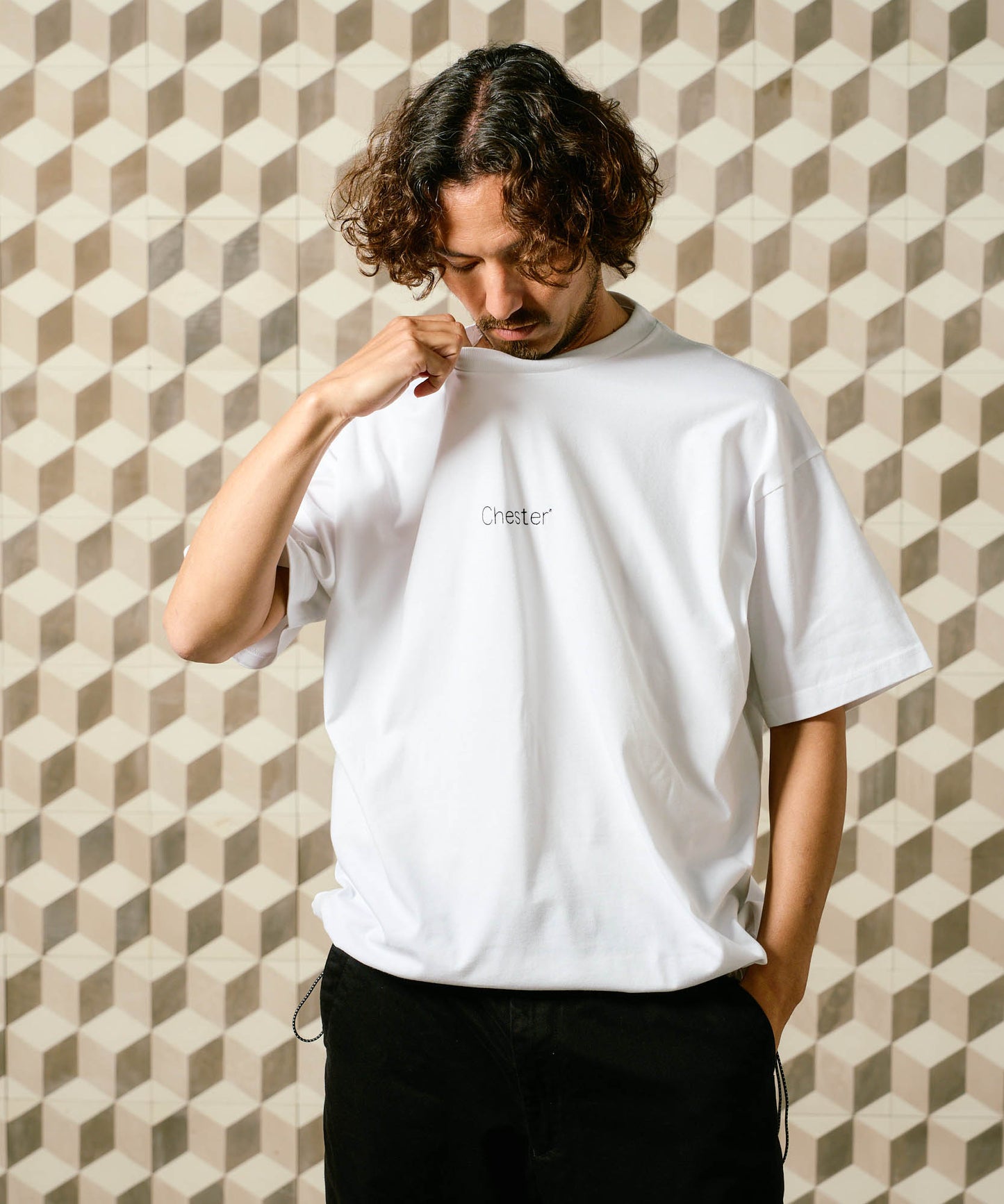 【予約販売7月初旬～中旬入荷】-Maya-(ﾏﾔ) インサイド曼荼羅プリント 裾ドローコード Tシャツ