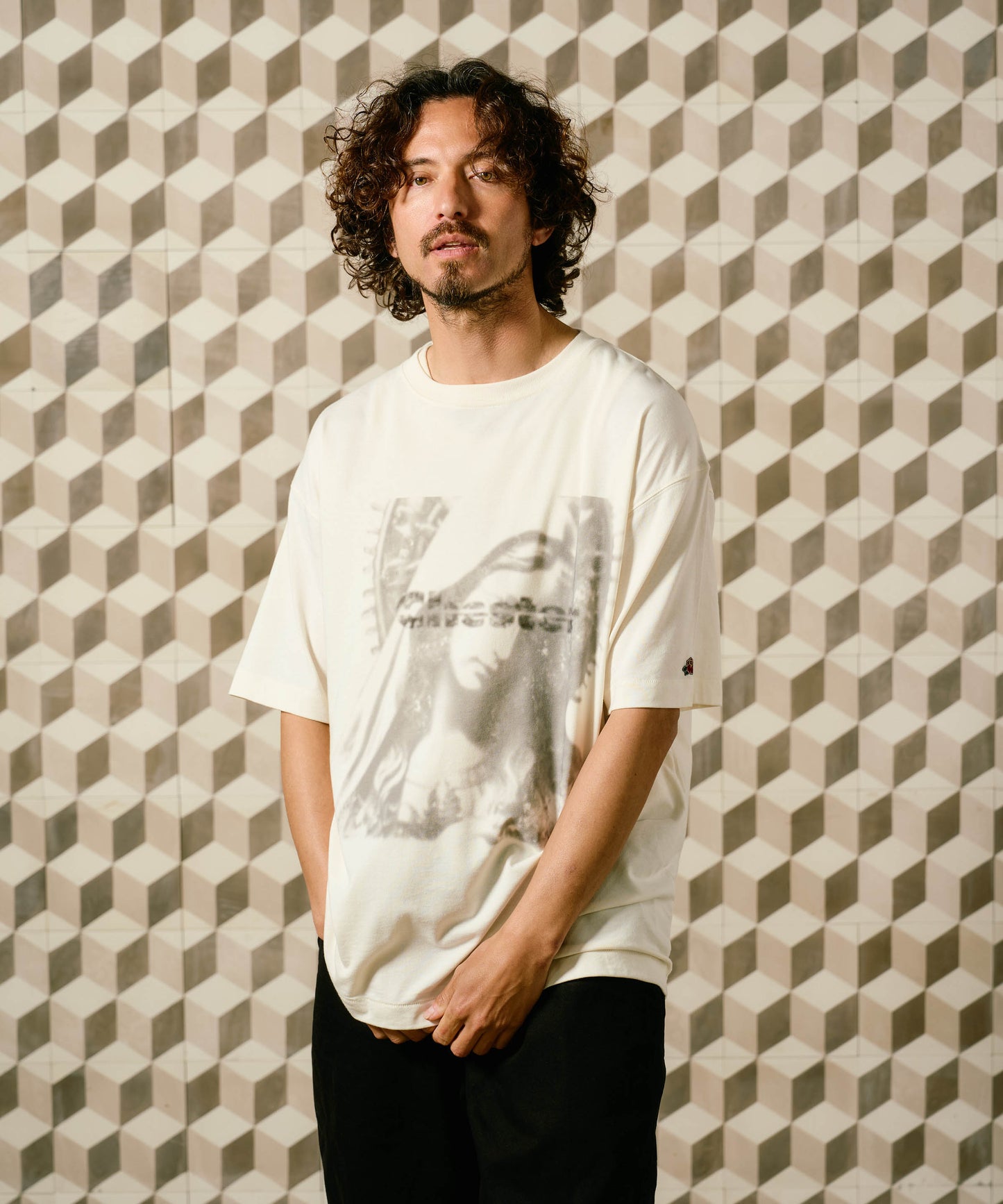 【予約販売7月中旬～下旬入荷】 -Maria-(ﾏﾘｱ) マリアグラフィック＆ローズワッペン ヴィンテージTシャツ -Maria-