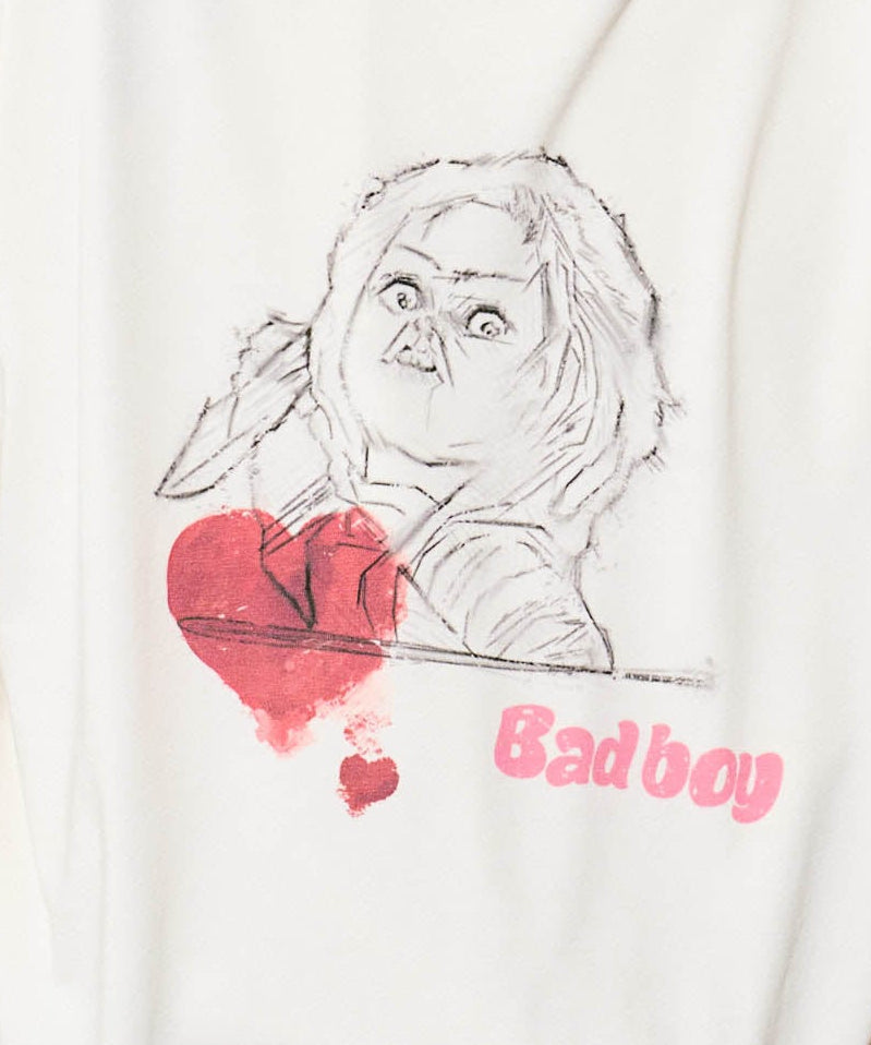【予約販売7月初旬～中旬入荷】-Vinny-（ｳﾞｨﾆｰ） "Bad Boy" ドール＆ハートグラフィック Tシャツ