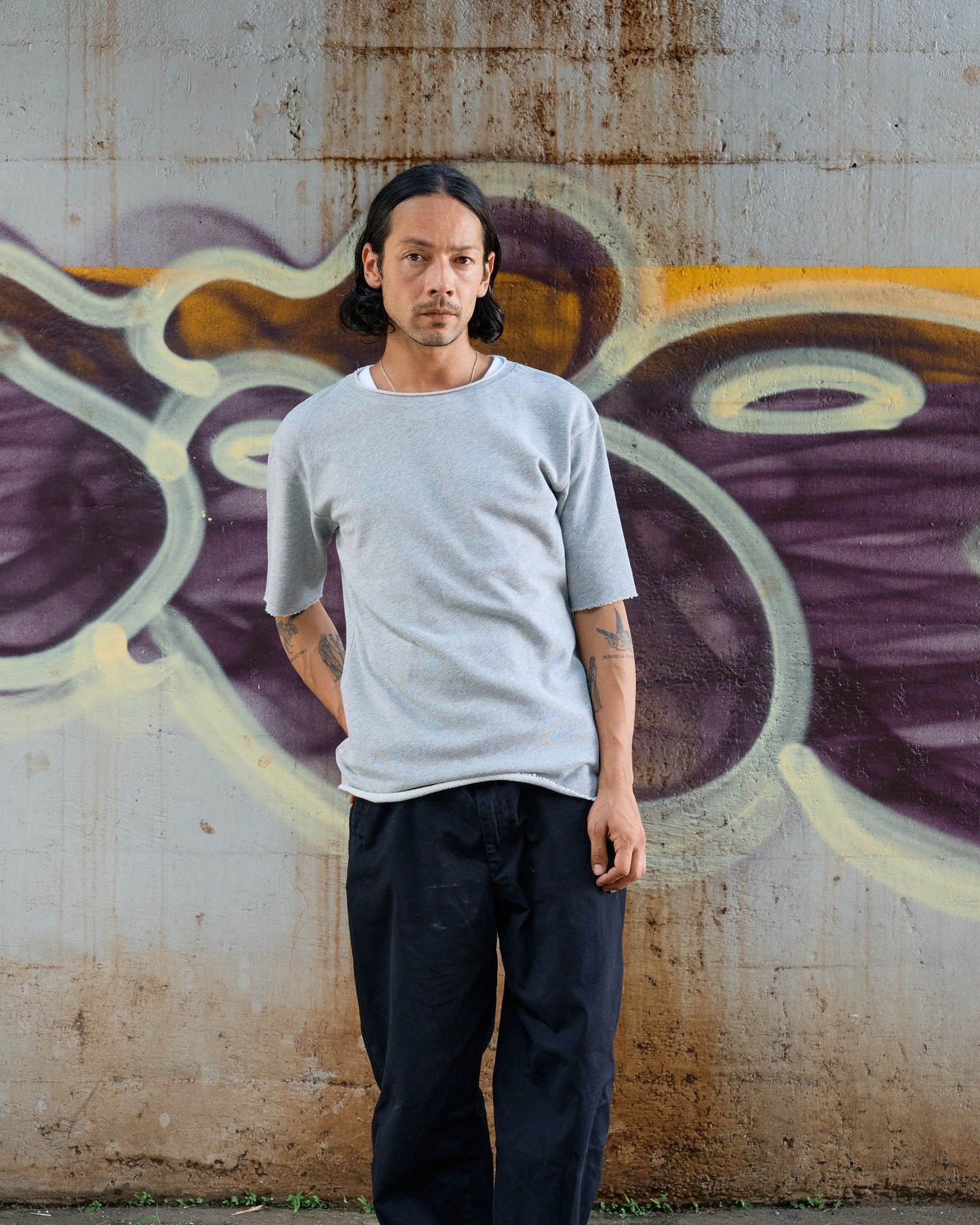 カットオフ5分袖コットンT -Mark-【予約販売4月上旬～中旬入荷】