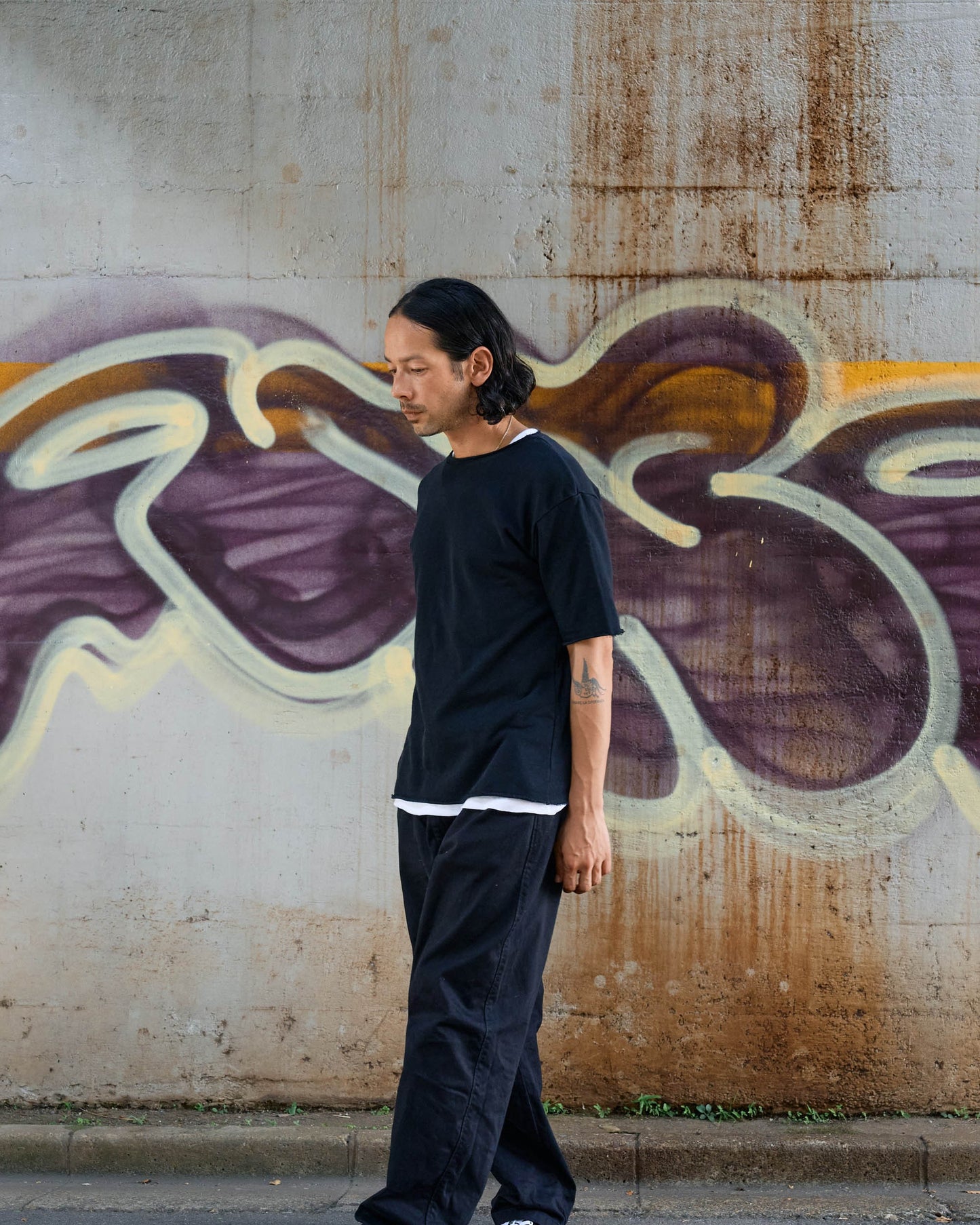 カットオフ5分袖コットンT -Mark-【予約販売4月上旬～中旬入荷】