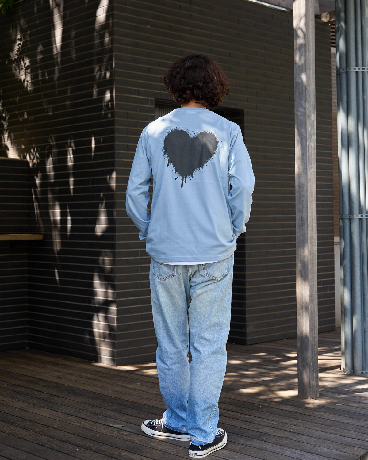【Cary（ｷｬﾘｰ）】グランジハートロングスリーブTシャツ