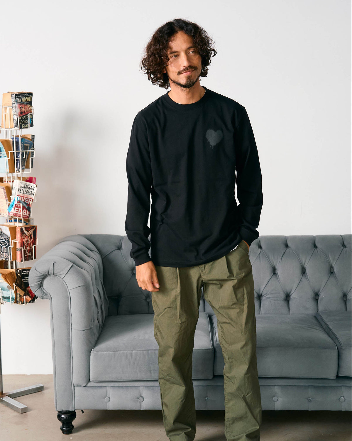【Cary（ｷｬﾘｰ）】グランジハートロングスリーブTシャツ